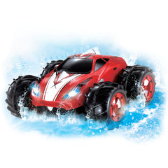 KidiRace Amphibious Remote Control Car ‒ Red ‒ 360 Degree Spin Aqua Stunt RC Car